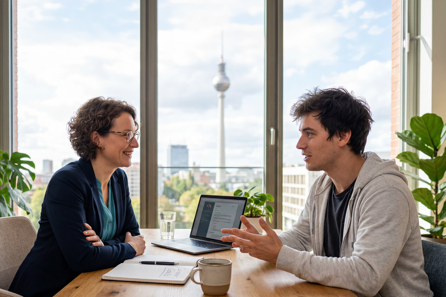 Person im Einzelcoaching nach §16e SGB II